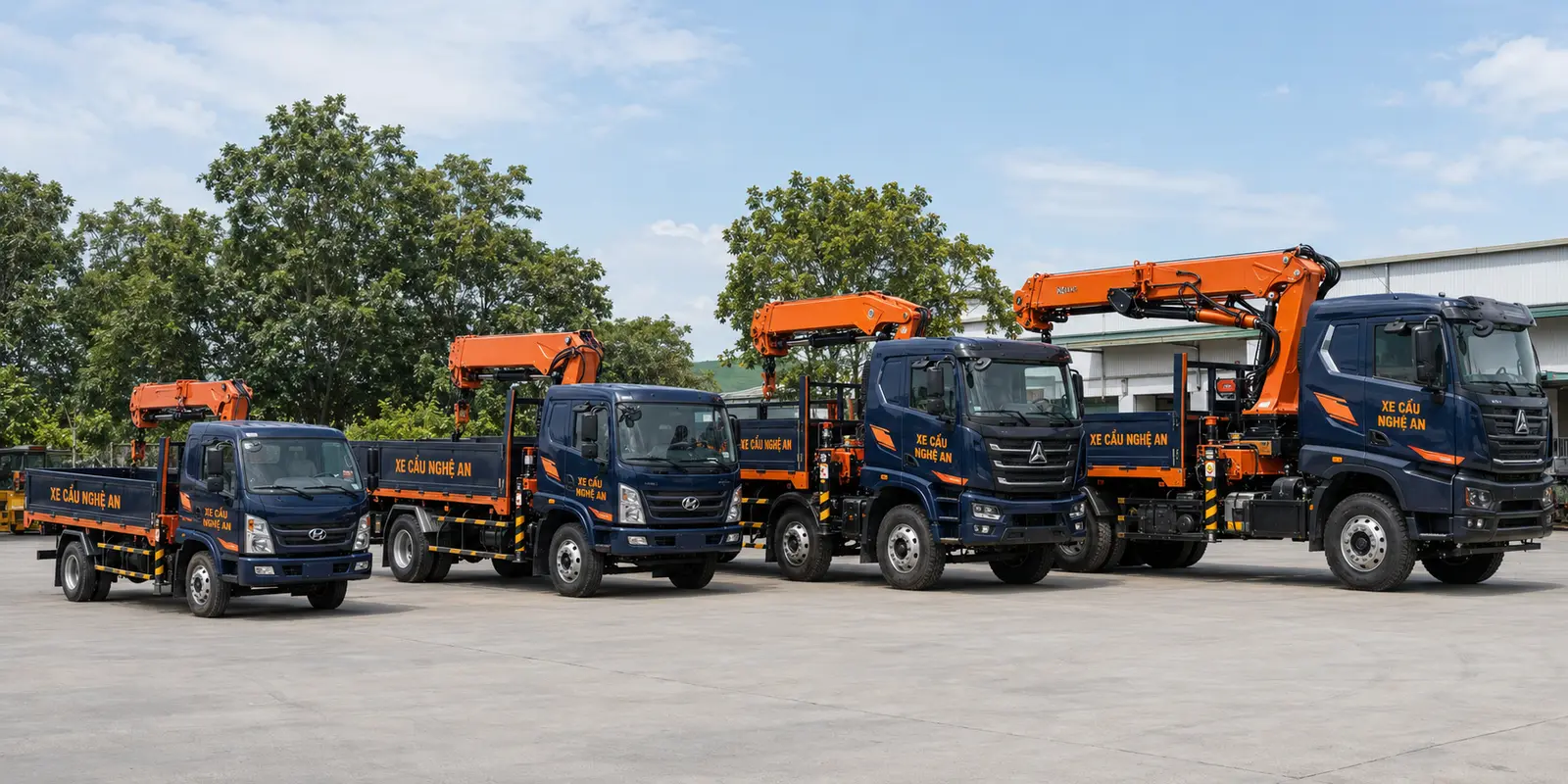 Đội xe cẩu tự hành nhiều tải trọng tại Nghệ An