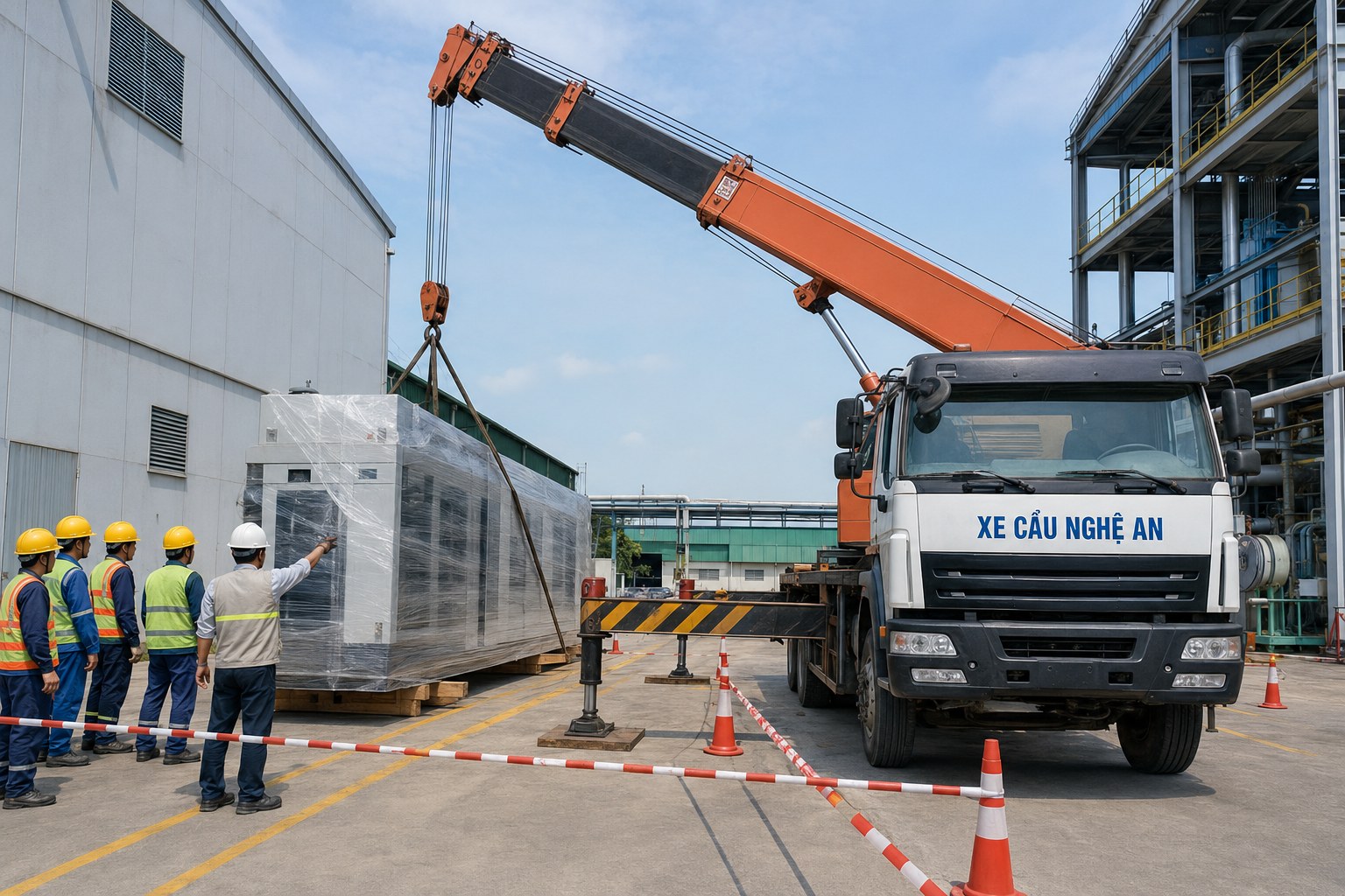 Chuẩn bị hiện trường trước khi cẩu hàng an toàn