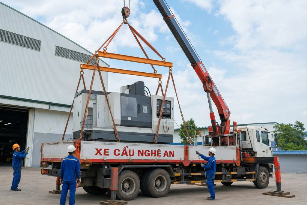 Xe cẩu Nghệ An - Cẩu Máy Công Nghiệp
