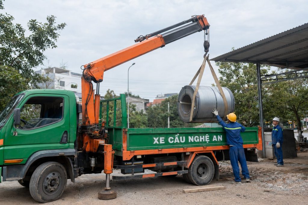 Xe cẩu Nghệ An - Xe Cẩu Tự Hành 8 Tấn