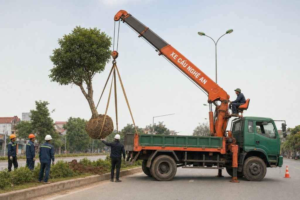 Xe cẩu cây cảnh